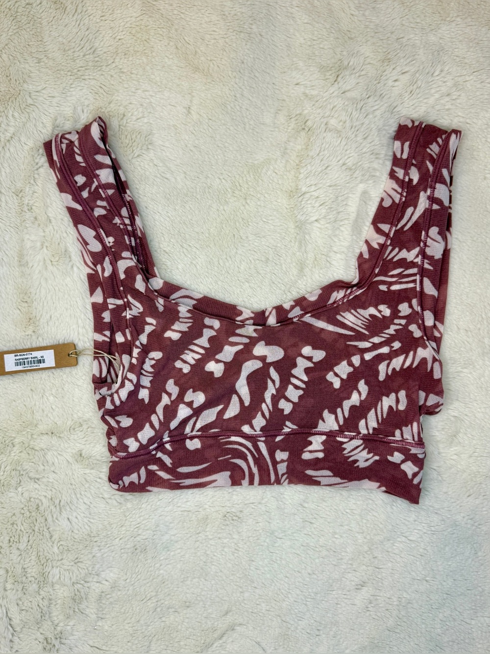 SKIMS Scoop Neck Bralette Raspberry Swirl XS NWT